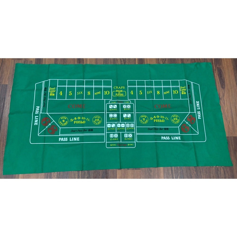 Green Felt Tabletop Craps Black Jack Game Mat 70x36 Inch Felt NEW